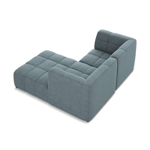 Canapé D'angle 2,5 Places Modulaire Droit Aloha En Tissu Bouclette Jeans