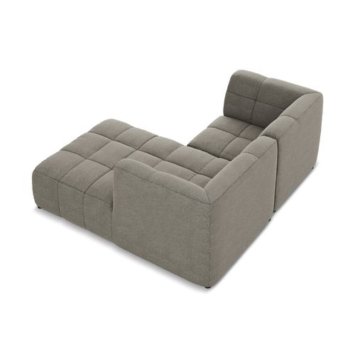 Canapé D'angle 2,5 Places Modulaire Droit Aloha En Tissu Bouclette Gris