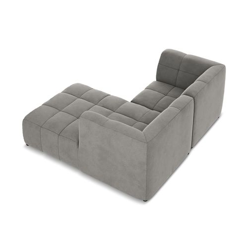 Canapé D'angle 2,5 Places Modulaire Droit Aloha En Velours Gris