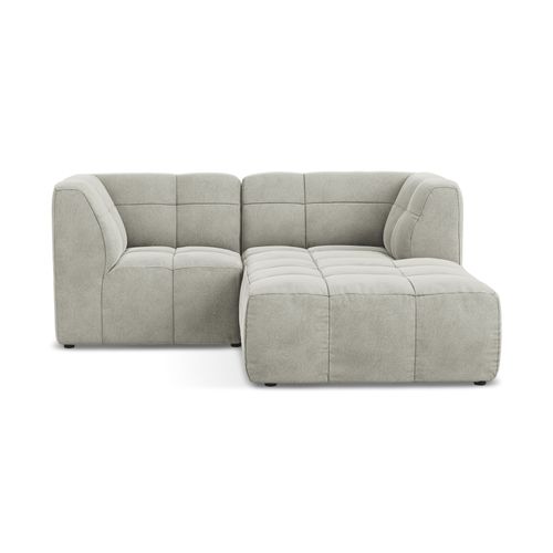 Canapé D'angle 2,5 Places Modulaire Droit Aloha En Velours Gris Clair