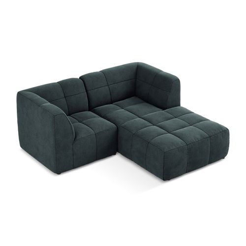 Canapé D'angle 2,5 Places Modulaire Droit Aloha En Velours Marin