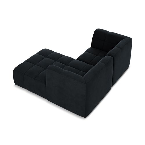 Canapé D'angle 2,5 Places Modulaire Droit Aloha En Velours Bleu Royal