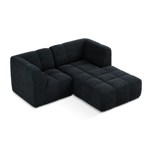 Canapé D'angle 2,5 Places Modulaire Droit Aloha En Velours Bleu Royal