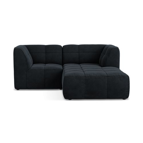 Canapé D'angle 2,5 Places Modulaire Droit Aloha En Velours Bleu Royal