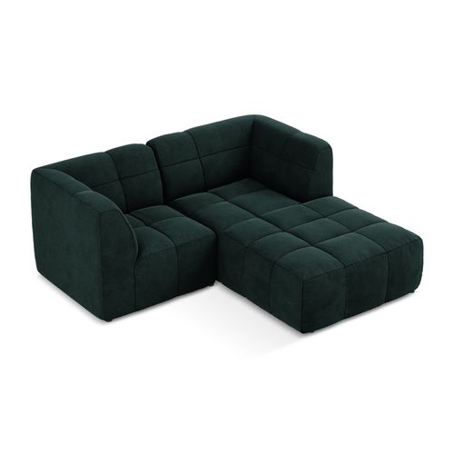 Canapé D'angle 2,5 Places Modulaire Droit Aloha En Velours Gris Vert