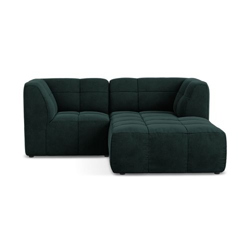 Canapé D'angle 2,5 Places Modulaire Droit Aloha En Velours Gris Vert