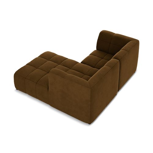 Canapé D'angle 2,5 Places Modulaire Droit Aloha En Velours Moutarde