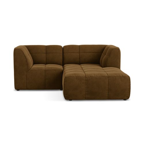 Canapé D'angle 2,5 Places Modulaire Droit Aloha En Velours Moutarde