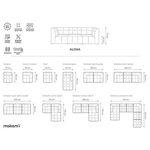 Pouf Aloha En Tissu Bouclette Noir