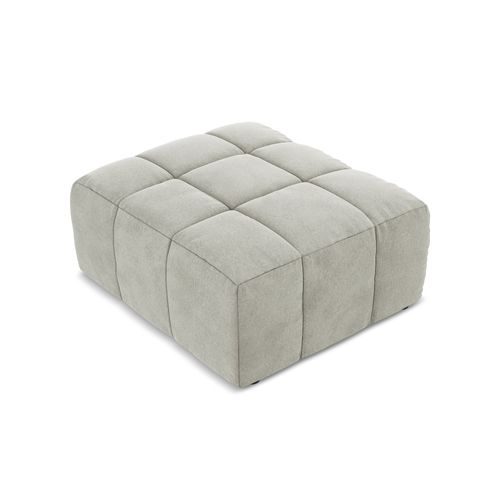 Pouf Aloha En Velours Gris Clair