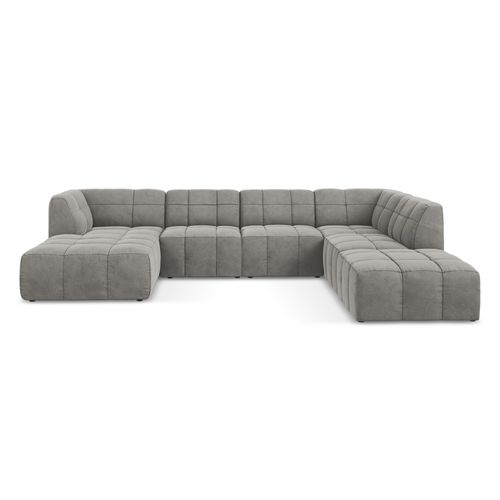 Canapé Panoramique 5 Places Aloha En Velours Gris