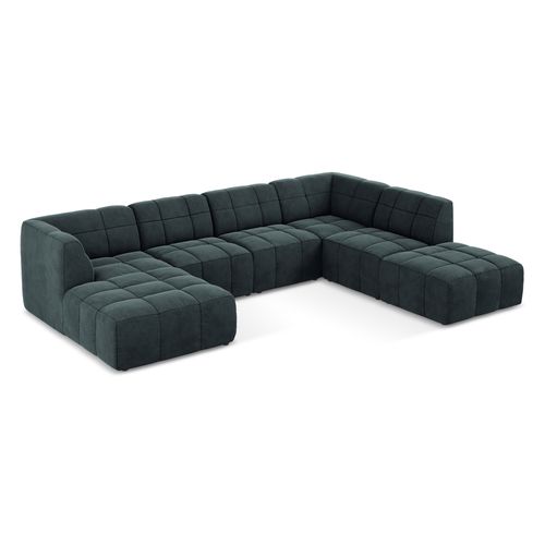 Canapé Panoramique 5 Places Aloha En Velours Marin