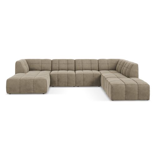 Canapé Panoramique 5 Places Aloha En Velours Beige