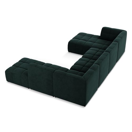 Canapé Panoramique 5 Places Aloha En Velours Gris Vert