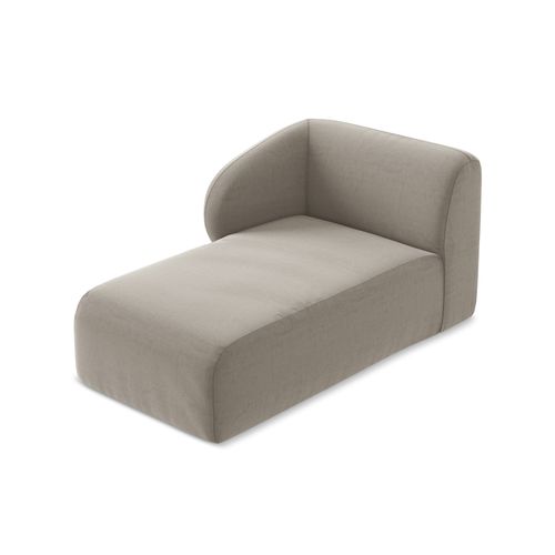 Méridienne Gauche Lani En Velours Taupe