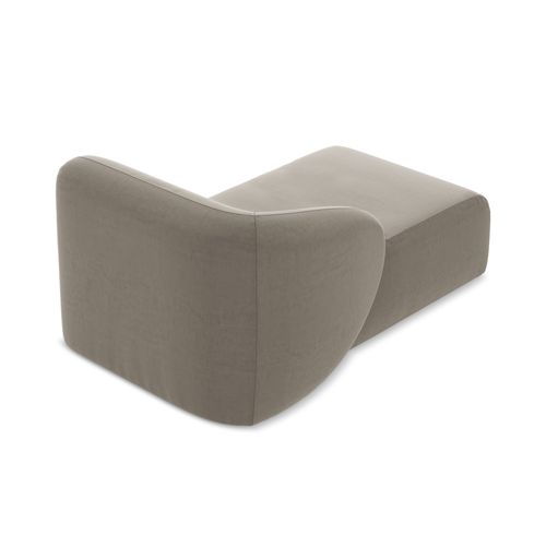 Méridienne Gauche Lani En Velours Taupe