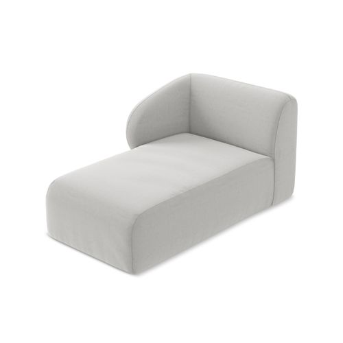 Méridienne Gauche Lani En Velours Argent