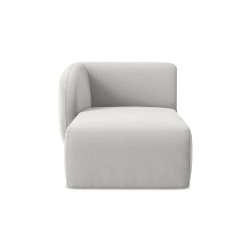 Méridienne Gauche Lani En Velours Argent