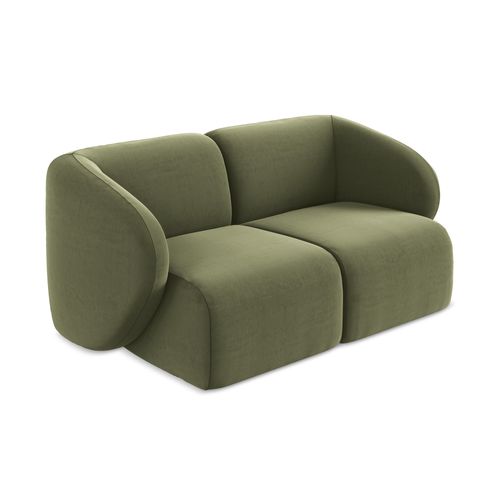 Canapé Modulable 2 Places Lani En Velours Olive
