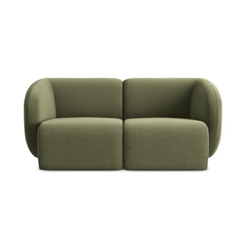 Canapé Modulable 2 Places Lani En Velours Olive