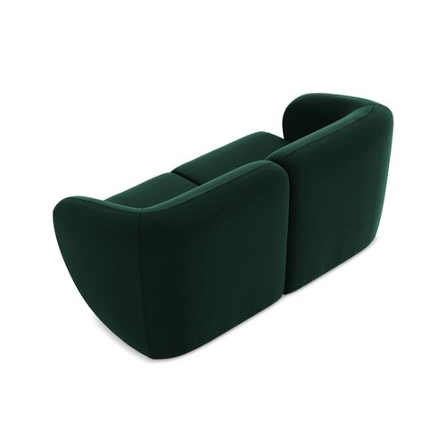 Canapé Modulable 2 Places Lani En Velours Bouteille Verte