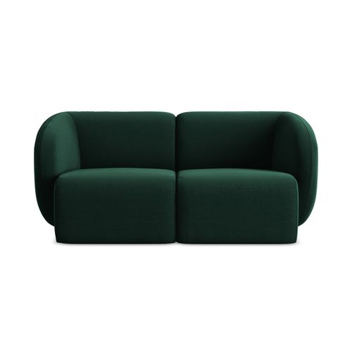 Canapé Modulable 2 Places Lani En Velours Bouteille Verte