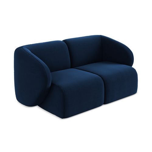 Canapé Modulable 2 Places Lani En Velours Bleu Royal