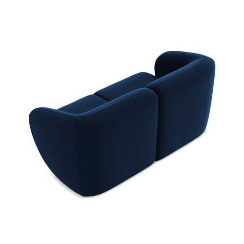 Canapé Modulable 2 Places Lani En Velours Bleu Royal