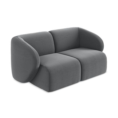 Canapé Modulable 2 Places Lani En Velours Acier