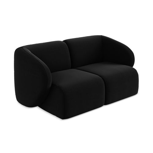 Canapé Modulable 2 Places Lani En Velours Noir