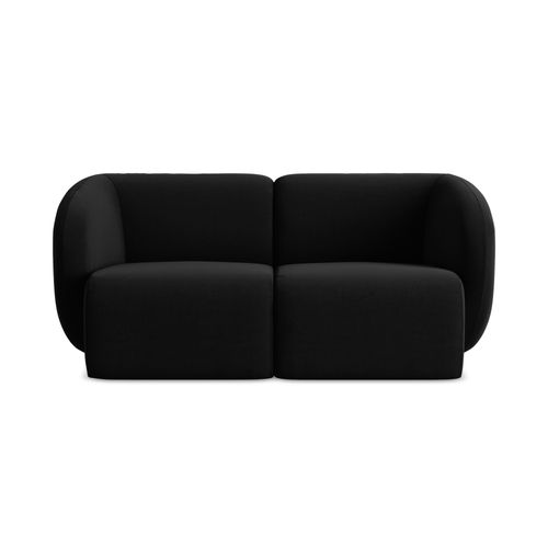 Canapé Modulable 2 Places Lani En Velours Noir