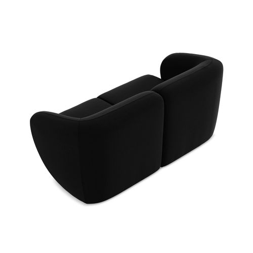 Canapé Modulable 2 Places Lani En Velours Noir