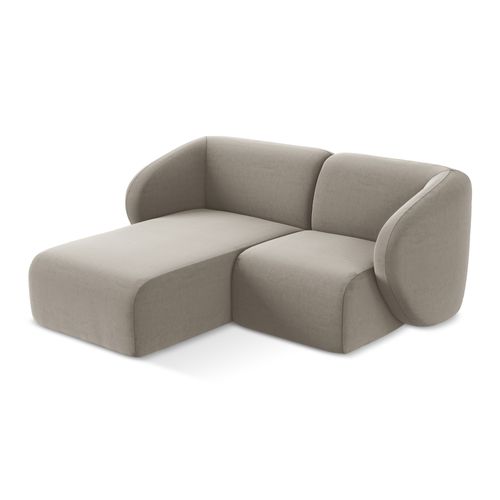 Canapé D'angle 2,5 Places Modulaire Gauche Lani En Velours Taupe