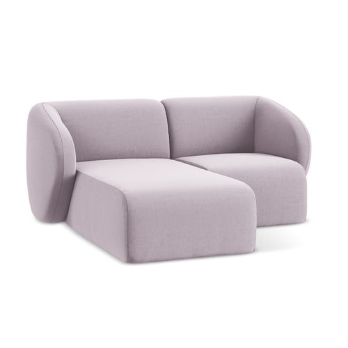 Canapé D'angle 2,5 Places Modulaire Gauche Lani En Velours Lavande