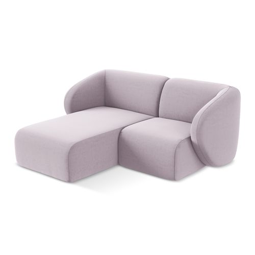 Canapé D'angle 2,5 Places Modulaire Gauche Lani En Velours Lavande