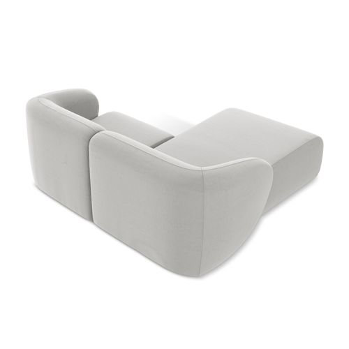 Canapé D'angle 2,5 Places Modulaire Gauche Lani En Velours Argent