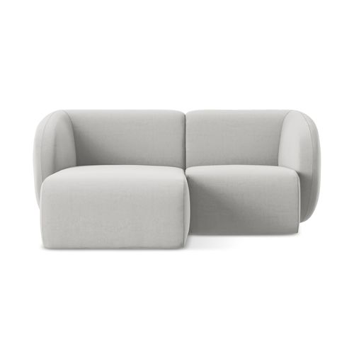 Canapé D'angle 2,5 Places Modulaire Gauche Lani En Velours Argent