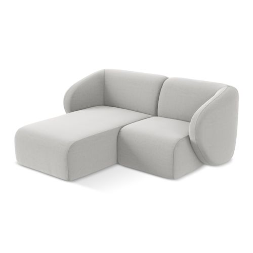 Canapé D'angle 2,5 Places Modulaire Gauche Lani En Velours Argent