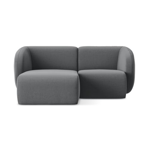 Canapé D'angle 2,5 Places Modulaire Gauche Lani En Velours Acier