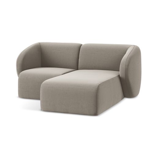 Canapé D'angle 2,5 Places Modulaire Droit Lani En Velours Taupe