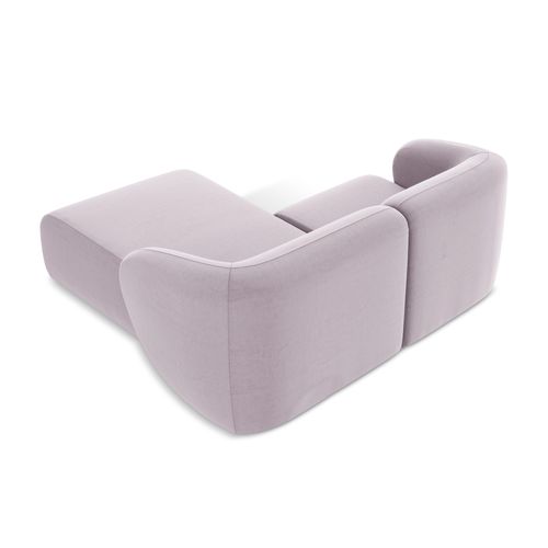 Canapé D'angle 2,5 Places Modulaire Droit Lani En Velours Lavande