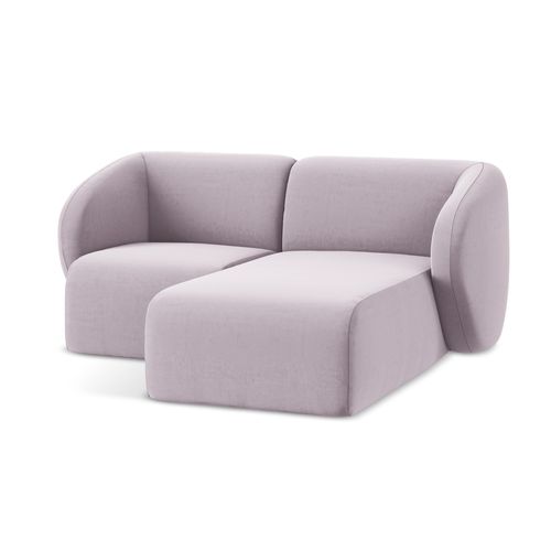 Canapé D'angle 2,5 Places Modulaire Droit Lani En Velours Lavande