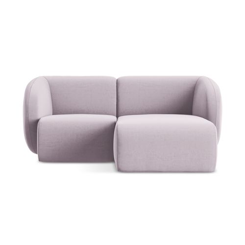 Canapé D'angle 2,5 Places Modulaire Droit Lani En Velours Lavande