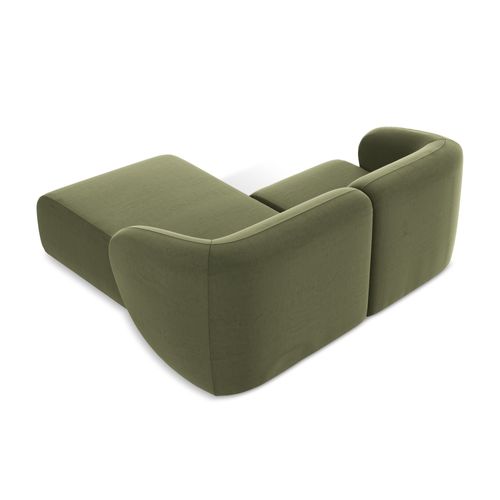 Canapé D'angle 2,5 Places Modulaire Droit Lani En Velours Olive