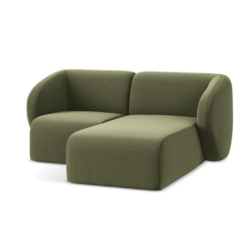 Canapé D'angle 2,5 Places Modulaire Droit Lani En Velours Olive