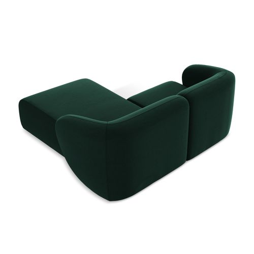 Canapé D'angle 2,5 Places Modulaire Droit Lani En Velours Bouteille Verte