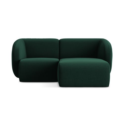 Canapé D'angle 2,5 Places Modulaire Droit Lani En Velours Bouteille Verte