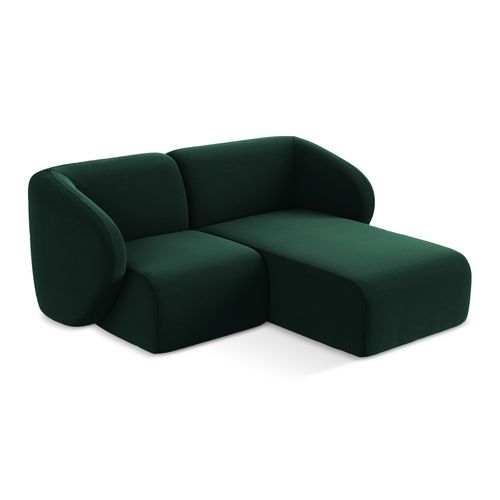 Canapé D'angle 2,5 Places Modulaire Droit Lani En Velours Bouteille Verte