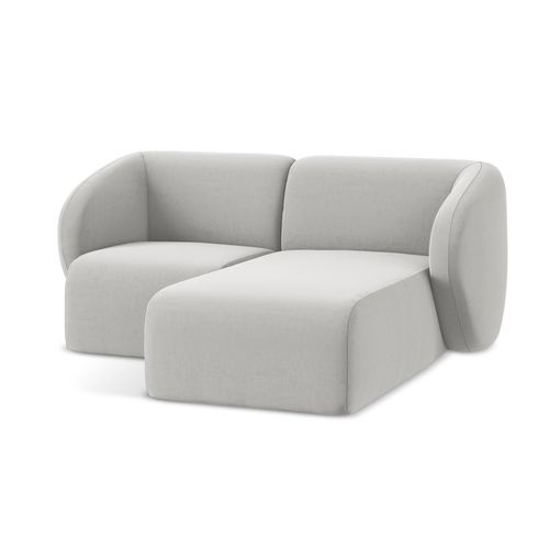 Canapé D'angle 2,5 Places Modulaire Droit Lani En Velours Argent