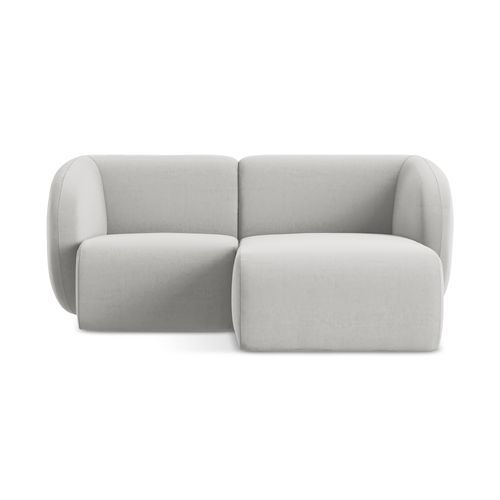 Canapé D'angle 2,5 Places Modulaire Droit Lani En Velours Argent